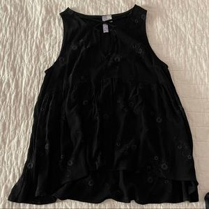 Black Flower Top Size XS